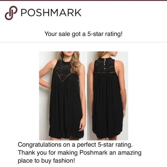 LAST 1! Eyelet LITTLE BLACK DRESS - Picture 4 of 6